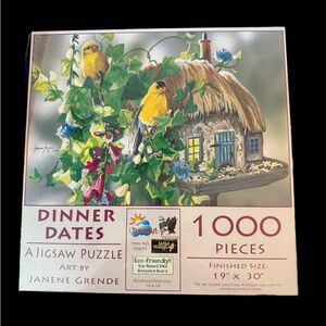 New 1000 piece puzzle 19x30 birds on birdhouse